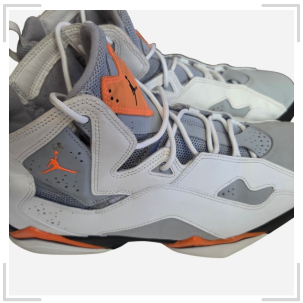 Air Jordan's Mens Sneakers  True Flight White Orange Grey   Size 11